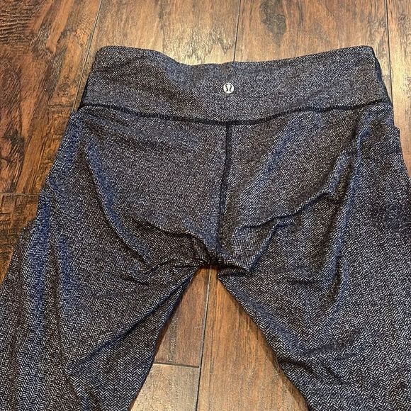 Lululemon Wunder Under Pant Tight Yoga Black Swan grey  Herringbone 8 Heathered - Picture 4 of 8